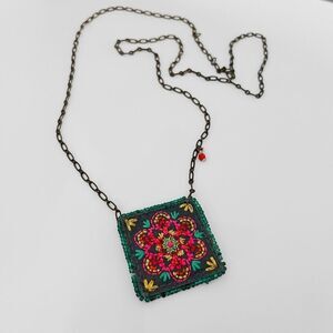 Natural Life Milagros Embroidered Prayer Pocket Necklace
